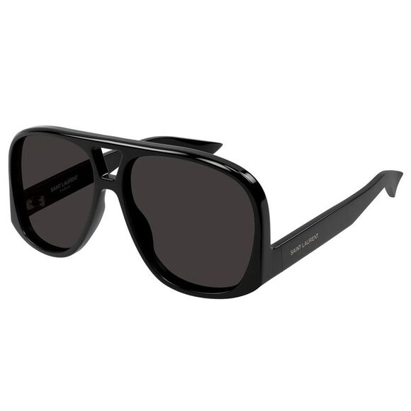 Saint Laurent Sunglasses Aviator Full Rim Black Frame and Grey Lens